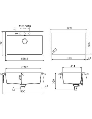 Schock virtuves izlietne Montano 90 (N-100XL)