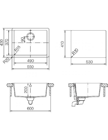 Schock virtuves izlietne Soho 60 (N-100)