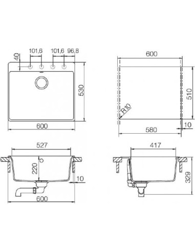 Schock virtuves izlietne Galaxy 60 (N-100)