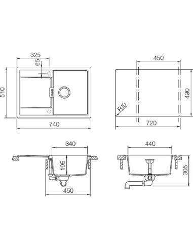 Schock virtuves izlietne Eton 45D
