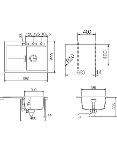 Schock virtuves izlietne Horizont 40D Small...