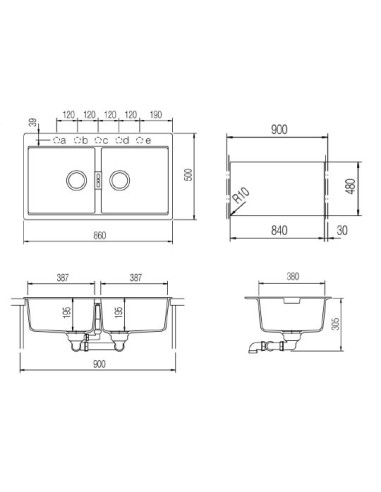 Schock virtuves izlietne Horizont 90 (N-200)