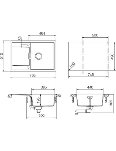 Schock virtuves izlietne Eton 50D