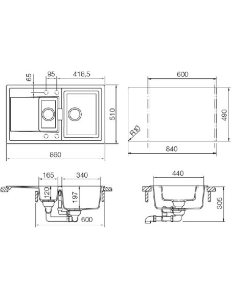 Schock virtuves izlietne Eton 60D
