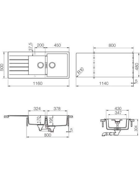 Schock virtuves izlietne Primus 80D (D-200)