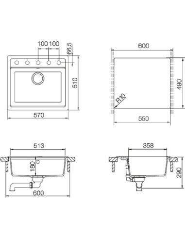 Schock virtuves izlietne Nemo 60 (N-100)