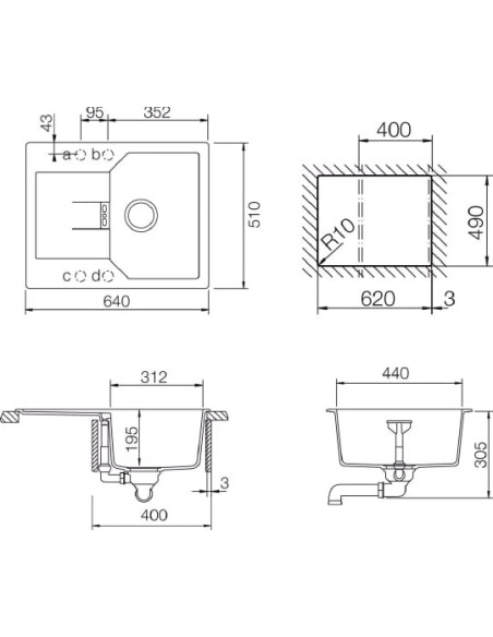 Schock virtuves izlietne Manhattan 40D