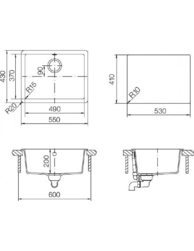 Schock virtuves izlietne Quadro 60 (N-100)