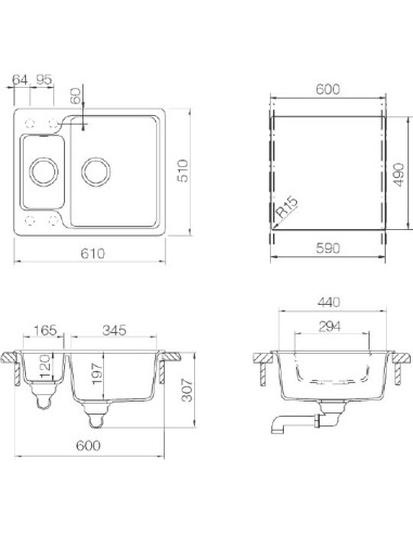 Schock virtuves izlietne Cambridge 60