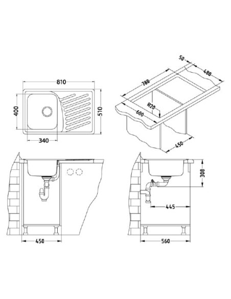 Alveus virtuves izlietne Elegant 30 revers