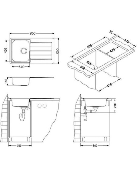 Alveus virtuves izlietne Monarch Line 20