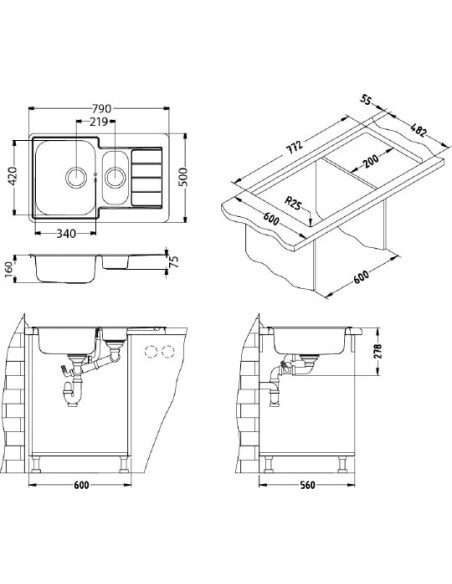 Alveus virtuves izlietne Line 70