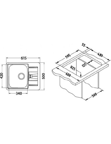 Alveus virtuves izlietne Monarch Line 60