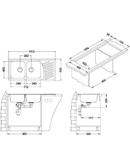 Alveus virtuves izlietne Elegant 70