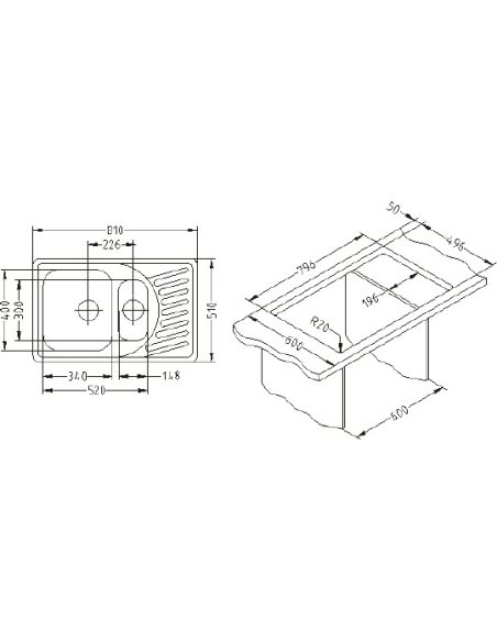 Alveus virtuves izlietne Elegant 110