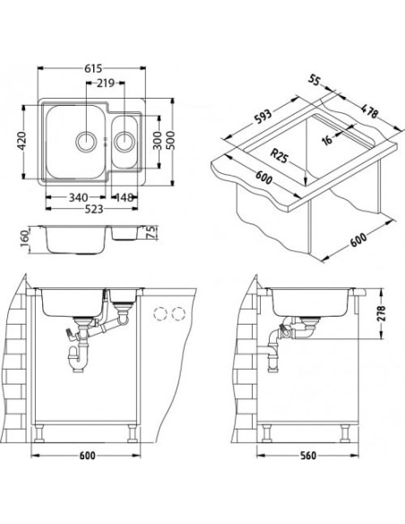 Alveus virtuves izlietne Line 50