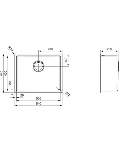Reginox virtuves izlietne Miami 50x40 3,5" PVD