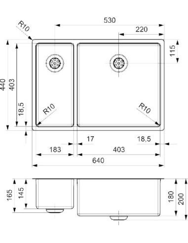 Reginox virtuves izlietne New York 18x40+40x40...