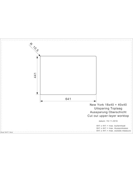 Reginox virtuves izlietne New York 18x40+40x40 LUX 3,5" L