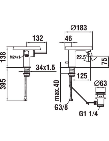 Laufen bidē jaucējkrāns Kartell 3.4133.1.004.111.1 - 9