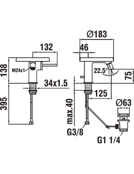 Laufen bidē jaucējkrāns Kartell 3.4133.1.004.111.1 - 9 Laufen bidē jaucējkrāns Kartell 3.4133.1.004.111.1 - 9