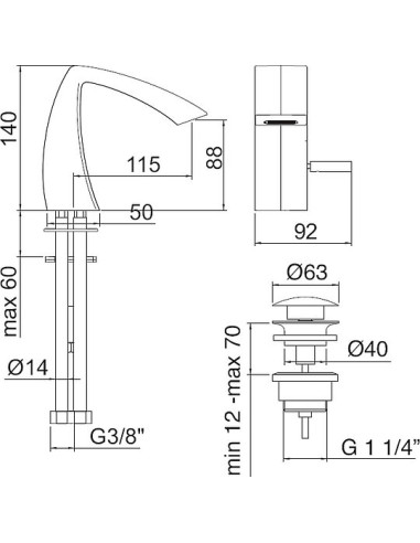 Treemme bidē jaucējkrāns Arche 2420.CC