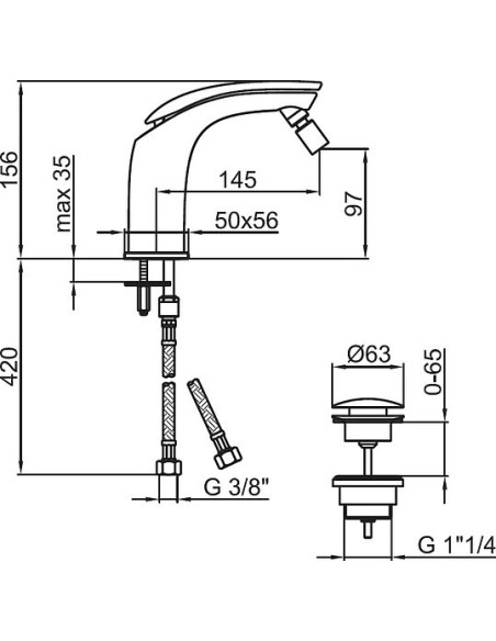 Webert bidē jaucējkrāns Aria AI840102844 белый