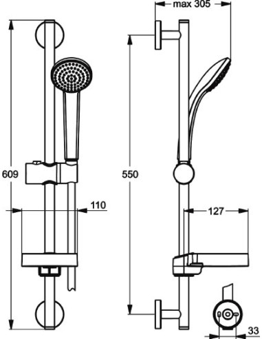 Ideal Standard dušas komplekts IdealRain B9501AA