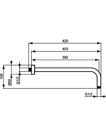 Ideal Standard kronšteins augšējai dušai IdealRain B9445AA
