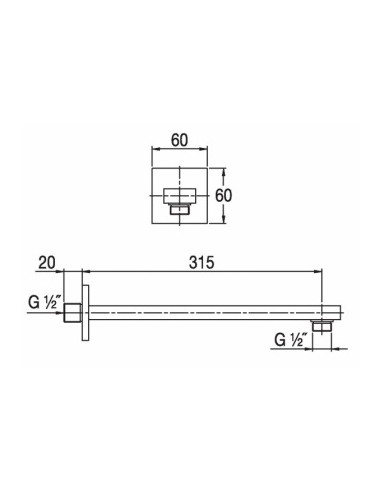 Blue Water augšējas dušas turētājs BW-WGK.41.400
