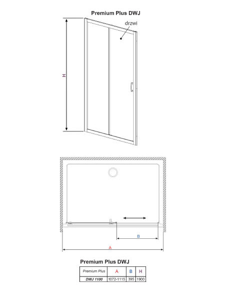 Radaway dušas durvis Premium Plus DWJ