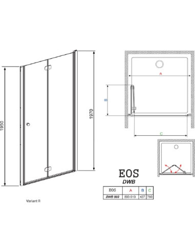 Radaway dušas durvis EOS DWB