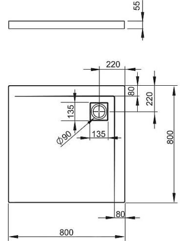Radaway dušas paliktnis Argos C800