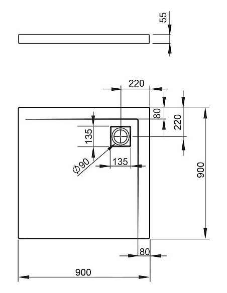 Radaway dušas paliktnis Argos C900