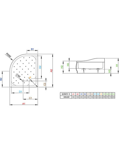 Radaway dušas paliktnis Korfu E