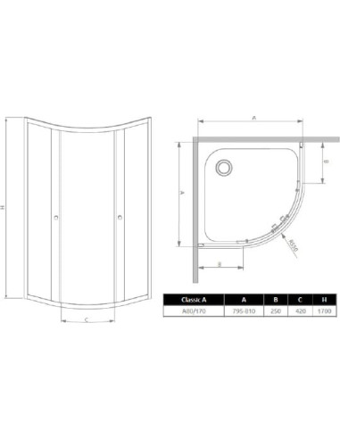 Radaway dušas stūris Classic A