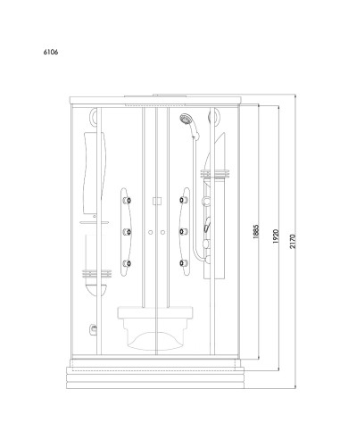 DUSCHY Tvaika dušas kabīne 6106, 92x92x217 cm
