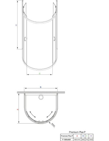 Radaway dušas kabīne Premium Plus P