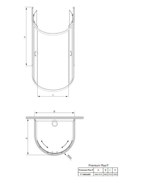 Radaway dušas kabīne Premium Plus P