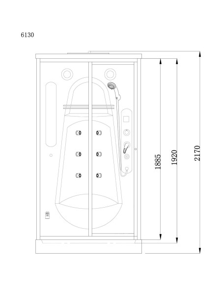 DUSCHY Tvaika dušas kabīne 6130, 115x85x217 cm