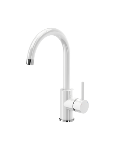 HUGH 111 Fusion GlassQ white with mixer tap Naomi, plug and manual siphon - 9