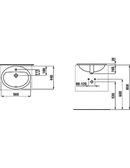 Laufen izlietne Pro 8.1395.1.000.104.1 - 9