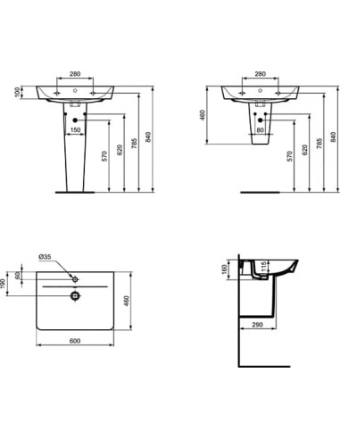 Ideal Standard izlietne Connect Air Cube E074201