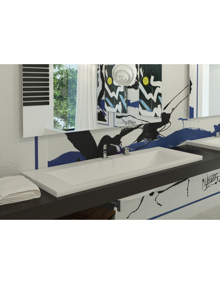 Vispool akmens masas izlietne Q-600, 1255x550mm, balta