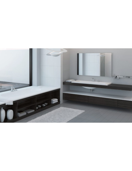 Vispool akmens masas izlietne Q-600, 1255x550mm, balta