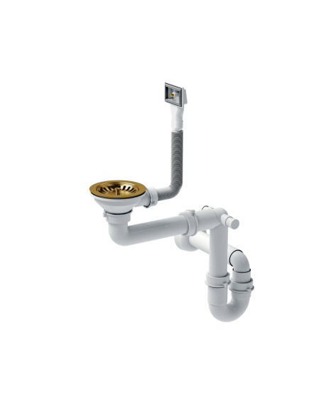RUSSEL 110 1-bowl inset sink R10 + save space siphon PVD colour / gold - 4
