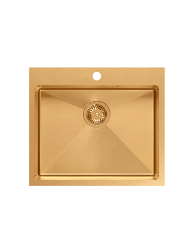 RUSSEL 110 1-bowl inset sink R10 + save space siphon PVD colour / copper - 4