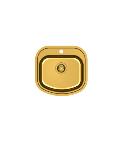 RAY 110 SteelQ 1-bowl sink with siphon PVD gold - 5