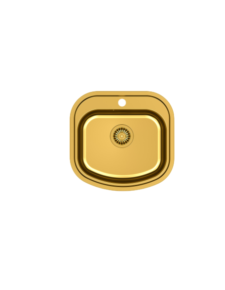RAY 110 SteelQ 1-bowl sink with siphon PVD gold - 5