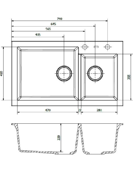 Reginox virtuves izlietne Amsterdam 25 Pure White 3,5" (c/box)